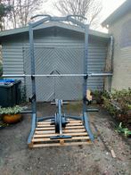 Squat Rack met Olympische halterset + plate tree, Halterset, Zo goed als nieuw, Rug, Ophalen