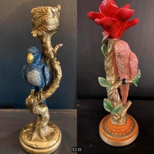 Trendy kandelaar parkiet multicolour parrot kaarshouder VdlM, Huis en Inrichting, Woonaccessoires | Kandelaars en Kaarsen, Nieuw
