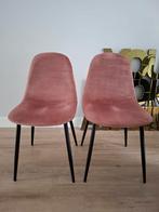 2 Velvet Roze Eetkamerstoelen, Huis en Inrichting, Stoelen, Ophalen, Zo goed als nieuw, Overige kleuren, Twee