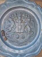 Tinnen bord met wapen, Ophalen of Verzenden