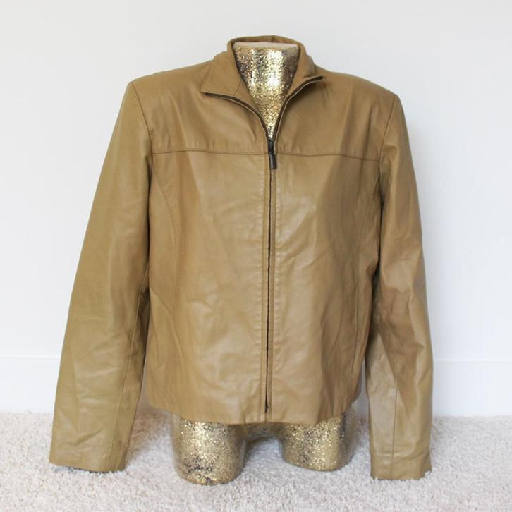 Mooie Zachte Leren Chazz Jas (Maat 44) € 45,-, Kleding | Dames, Jassen | Winter, Zo goed als nieuw, Maat 42/44 (L), Bruin, Ophalen of Verzenden