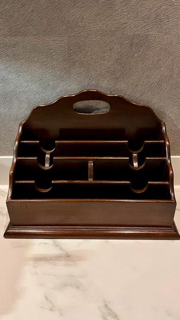 Bureau organizer postbak donkerhout Vintage beschikbaar voor biedingen