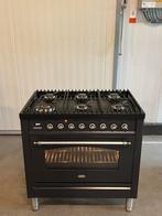 Luxe Boretti fornuis 6 pits - nostalgisch 90x60 antraciet, 60 cm of meer, Grill, Ophalen of Verzenden, Zo goed als nieuw