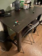 Hoge eettafel met 4 krukken, Huis en Inrichting, Tafels | Eettafels, Ophalen, Gebruikt, 100 tot 150 cm, 50 tot 100 cm