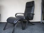 KEURIGE Stressless High Back zwart leder compleet met hocker, Huis en Inrichting, Fauteuils, Ophalen, Zo goed als nieuw, Metaal