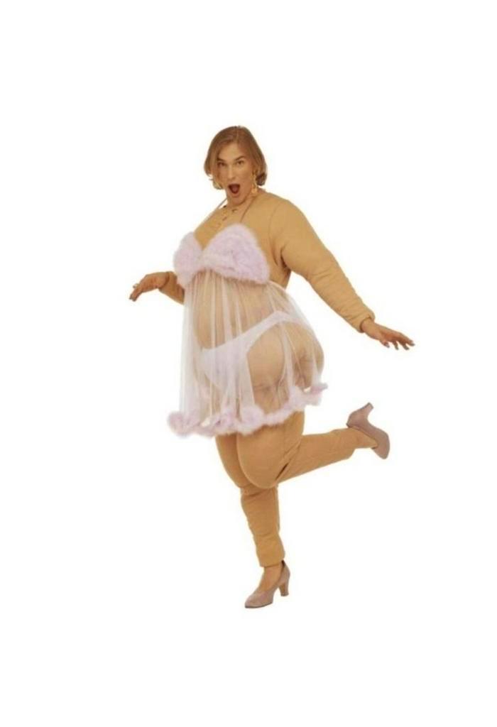 Dikmaakpak / naaktpak te huur, Kleding | Dames, Carnavalskleding en Feestkleding, Zo goed als nieuw, Carnaval, Ophalen