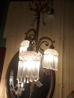 Echte antieke hanglamp verguld en met mooi kristal top lamp, Antiek en Kunst, Ophalen