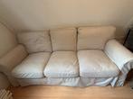 Beige bank (210-220cm) - Zachte kussens, gebruikte staat, Ophalen, Gebruikt, Driepersoons, 75 tot 100 cm