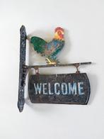 brocante gietijzeren haan welcome uithangbord, Ophalen of Verzenden, Gebruikt