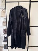Zwarte SuperTrash velours badjas met satijn glans en logo, Kleding | Dames, Pyjama's, Ophalen of Verzenden, Zo goed als nieuw