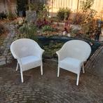 Twee rotan stoelen, Huis en Inrichting, Ophalen, Gebruikt, Wit, Twee