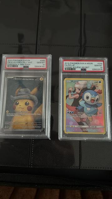 Pokemon PSA 10 Slab - Pikachu & Piplup beschikbaar voor biedingen