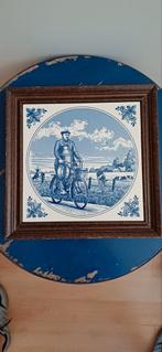 Boer op fiets met melkbus., Ophalen of Verzenden