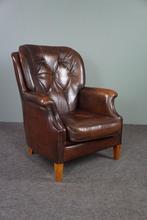 Zeer comfortabele en mooi gekleurde schapenleren fauteuil, 75 tot 100 cm, Leer, 75 tot 100 cm, Zo goed als nieuw