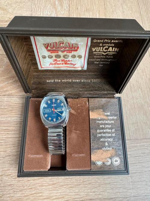 Antiek Vulcain Horloge met Doos, Sieraden, Tassen en Uiterlijk, Horloges | Antiek, Polshorloge, Overige merken, Staal, 1960 of later