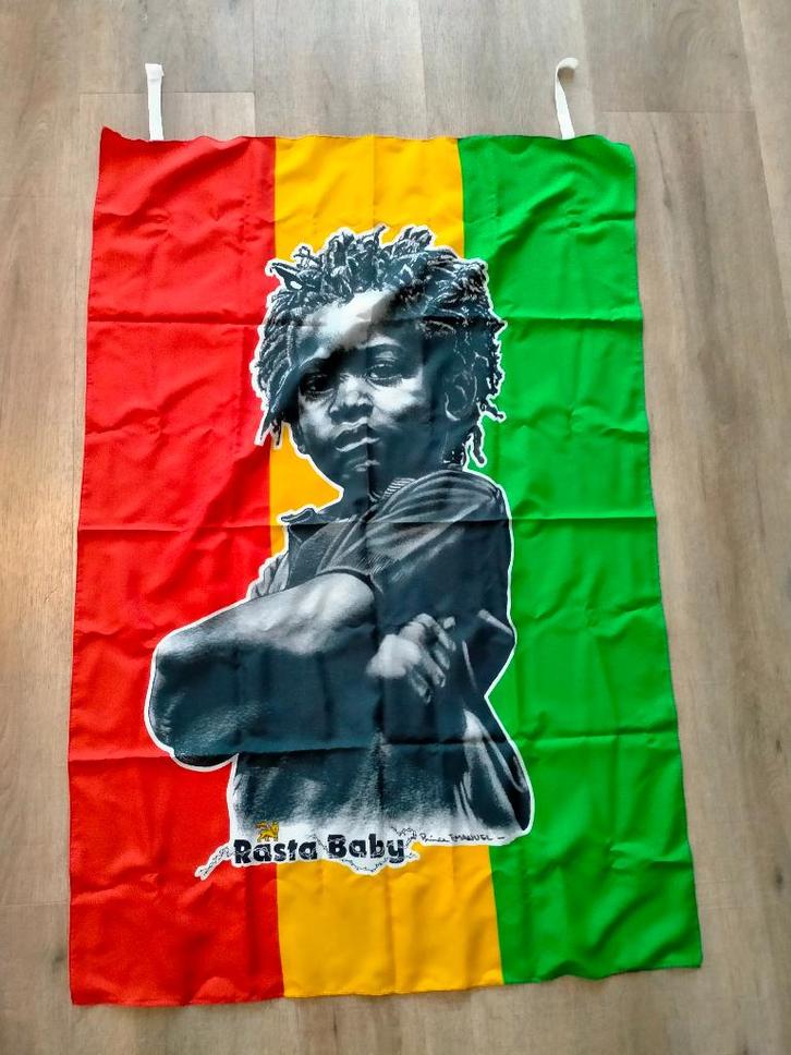 Rasta Baby Jamaica Reggae vintage logo vlag Rare, Verzamelen, Muziek, Artiesten en Beroemdheden, Zo goed als nieuw, Ophalen of Verzenden