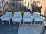 Tuinstoelen, 4 stuks. Incl kussens, Tuin en Terras, Tuinstoelen, Ophalen, Gebruikt, Kunststof