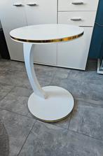 Witte bijzettafel, Huis en Inrichting, Tafels | Bijzettafels, Minder dan 55 cm, Rond, Zo goed als nieuw, Ophalen