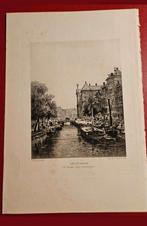 Gravure Amsterdam Nieuwe Zijds voorburgwal, Antiek en Kunst, Kunst | Etsen en Gravures, Ophalen of Verzenden