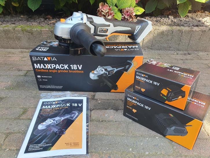 Batavia 18V accu haakse slijper Met Accu en lader € 75,00, Doe-het-zelf en Verbouw, Gereedschap | Slijpmachines, Nieuw, Haakse handslijpmachine