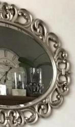 Grote ovaal antiek zilverkleur barok facet geslepen spiegel, Huis en Inrichting, Woonaccessoires | Spiegels, Ophalen of Verzenden