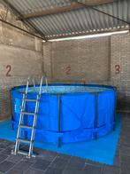 Zwembad met frame, filter, verwarming en accessoires, Ophalen, Gebruikt, 80 tot 120 cm, Rond