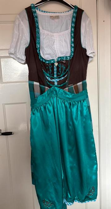 Dirndl Spieth & Wensky maat 46 blauw wit bruin katoen beschikbaar voor biedingen