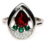 Ring granaat, Sieraden, Tassen en Uiterlijk, Ringen, Overige kleuren, Verzenden, Nieuw, Kleiner dan 17