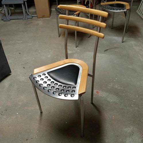 Vintage Zumsteg Collection Switzerland, Huis en Inrichting, Stoelen, Zo goed als nieuw, Vier, Hout, Metaal, Bruin, Ophalen