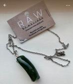 Handmade ocean glass necklace green, Ophalen of Verzenden, Nieuw, Groen, Zilver