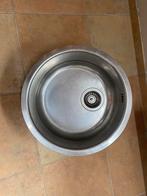Ronde spoelbak RVS inclusief korfplug, Huis en Inrichting, Keuken | Keukenelementen, Minder dan 50 cm, Gebruikt, Verzenden, Minder dan 25 cm