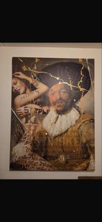 de Vrolijke drinker Van Fabian mixed media, Ophalen of Verzenden