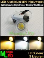 LED Inbouwspot Downlight Mini 3 kleuren 230V 3W  M5 NDB, Nieuw, Plafondspot of Wandspot, Led, Mini LED Inbouwspot