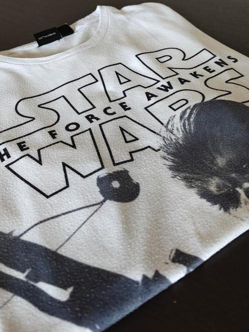T-shirt maat L Star Wars Chewbacca The force awakens, Kleding | Heren, T-shirts, Zo goed als nieuw, Maat 52/54 (L), Wit, Ophalen of Verzenden