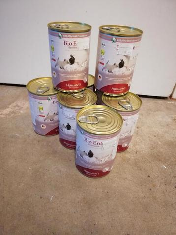 Blik voeding 400gherrmann's bio ente eend hond/kat 8 stuks   beschikbaar voor biedingen