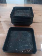 Kunststof planten Schotels Lekbak 12st 12x 1l/2l/3l potten, Kunststof, Gebruikt, Vierkant, Tuin