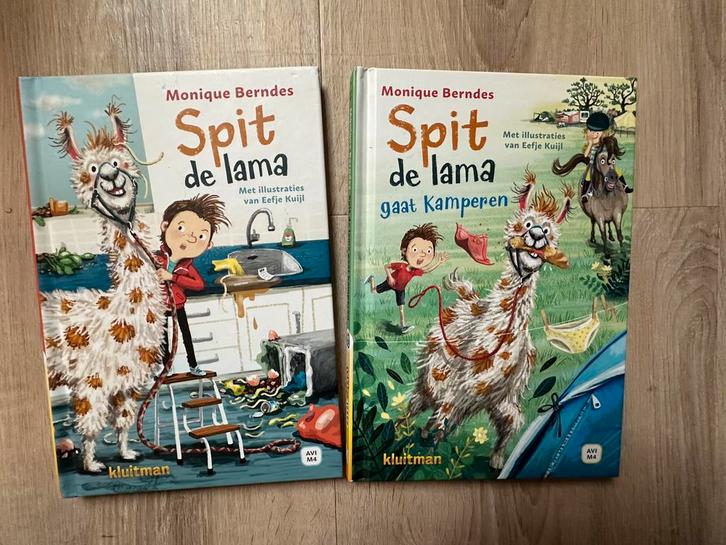 Spit de lama en Spit de lama gaat kamperen boekjes, Boeken, Kinderboeken | Jeugd | onder 10 jaar, Gelezen, Fictie algemeen, Ophalen of Verzenden