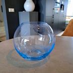 Hippe bolvaas, Fontana, design Bohemia Crystal, vintage, Blauw, Ophalen of Verzenden, Minder dan 50 cm, Glas