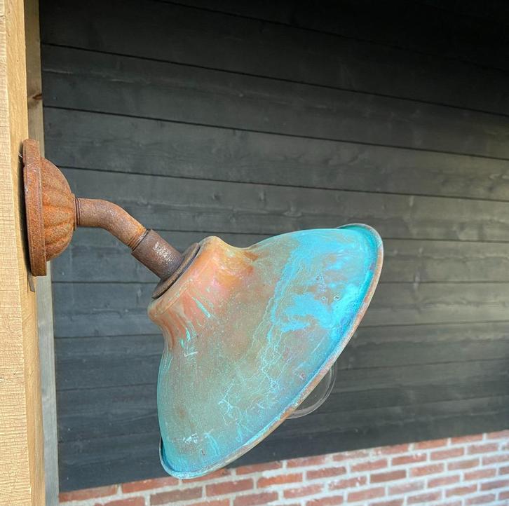 hanglamp, stallamp, buitenlamp, Huis en Inrichting, Lampen | Hanglampen, Zo goed als nieuw, Glas, Metaal, Ophalen of Verzenden