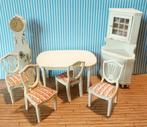 Vintage Lundby poppenhuis eethoek retro tafel stoel kast, Verzamelen, Poppenhuizen en Toebehoren, Gebruikt, Ophalen of Verzenden