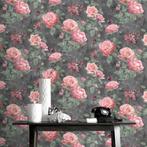 Bloemen rozen behang, Huis en Inrichting, Stoffering | Behang, Ophalen of Verzenden, Minder dan 10 m², Roze