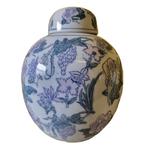Vintage Chinese gemberpot pastelkleuren jaren 50, Gebruikt, Overige kleuren, Aardewerk of Porselein, Ophalen of Verzenden