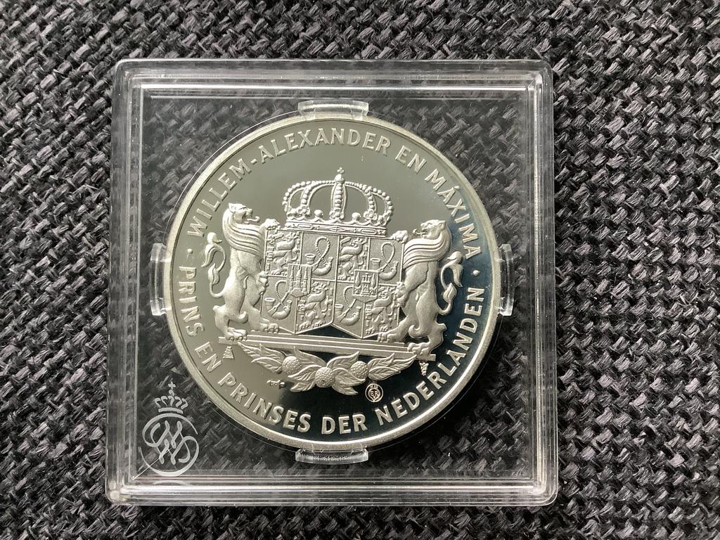 Zilveren Huwelijksmunt Willem-Alexander en Máxima, Postzegels en Munten, Munten | Nederland, Koningin Beatrix, Zilver, Euro's