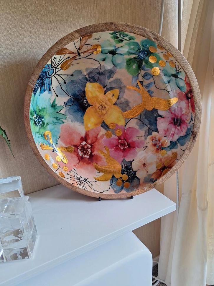 Mooie Lammie Design Fruitschaal, Huis en Inrichting, Woonaccessoires | Schalen en Manden, Zo goed als nieuw, Schaal, Rond, Hout