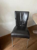 6 donkerbruin leren stoelen, Ophalen, Gebruikt, Bruin, Leer