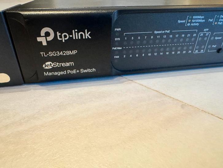 TP-Link TL-SG3428MP JetStream Managed PoE+ Switch, Computers en Software, Netwerk switches, Zo goed als nieuw, Ophalen of Verzenden