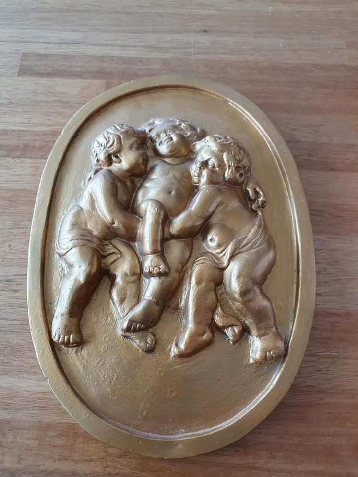 Goudkleurige Putti/ cherubijnen, Antiek en Kunst, Antiek | Koper en Brons, Ophalen of Verzenden