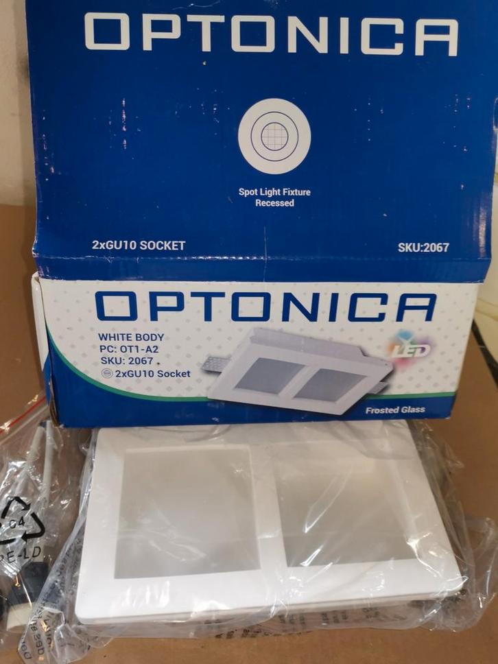 Trimless Gips Inbouwspots met melk glas - gu10 11 stuk, Huis en Inrichting, Lampen | Losse lampen, Nieuw, Overige typen, Minder dan 30 watt