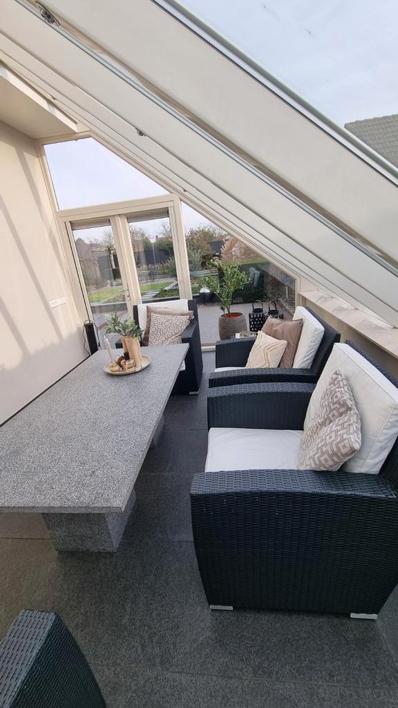 Luxe Brandon Tuinset: 4 Stoelen, 2 Hockers - Zeer Goede Sta, Tuin en Terras, Tuinsets en Loungesets, Zo goed als nieuw, Ophalen of Verzenden