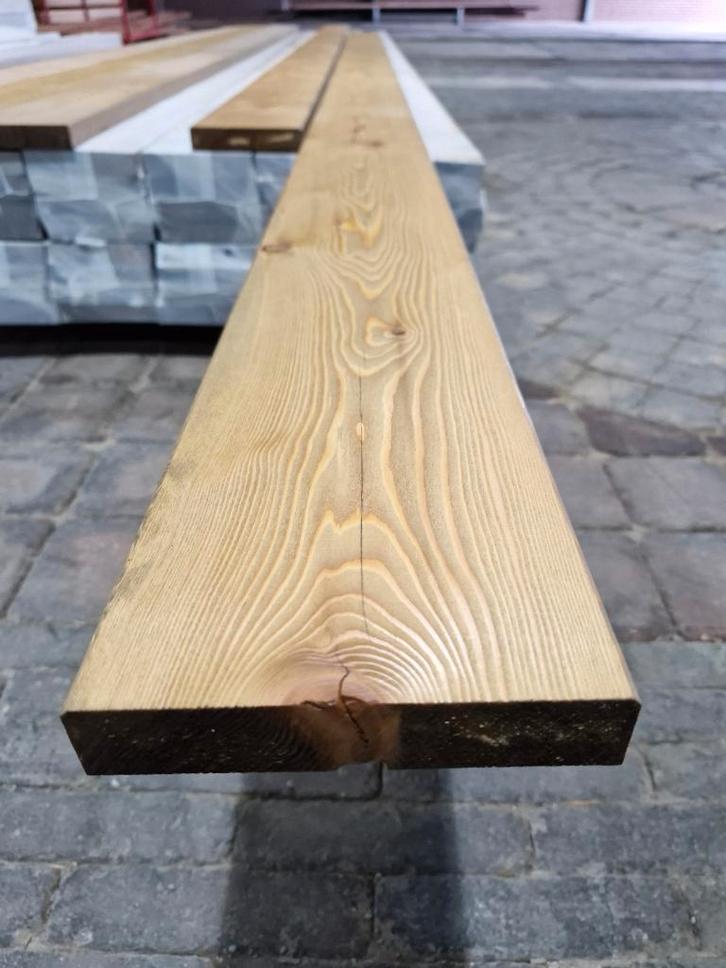 pak 391 Siberisch lariks geschaafd lazuur plank  28x145mm, Tuin en Terras, Palen, Balken en Planken, Nieuw, Planken, 250 cm of meer